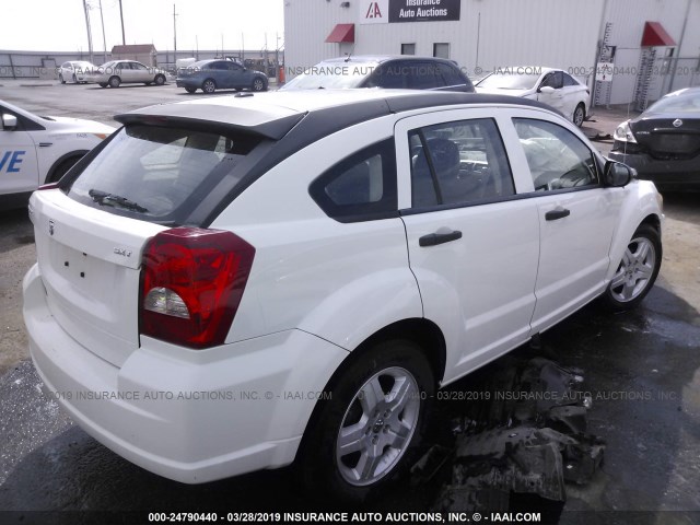 1B3HB48C88D632687 - 2008 DODGE CALIBER SXT WHITE photo 4