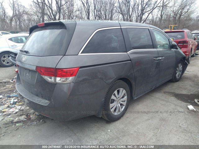 5FNRL5H62FB060859 - 2015 HONDA ODYSSEY EXL GRAY photo 4