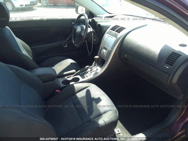 JTKDE177250037370 - 2005 TOYOTA SCION TC PURPLE photo 5