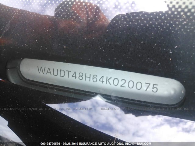 WAUDT48H64K020075 - 2004 AUDI A4 QUATTRO Dark Blue photo 9