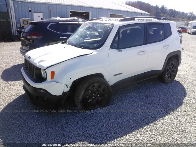 ZACCJABB4HPE66647 - 2017 JEEP RENEGADE LATITUDE WHITE photo 2