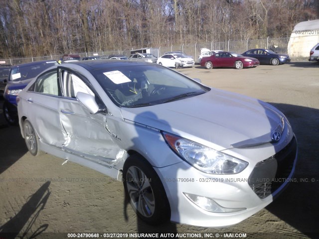 KMHEC4A43EA110172 - 2014 HYUNDAI SONATA HYBRID SILVER photo 1