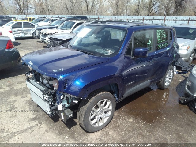 ZACCJBBB6JPH94924 - 2018 JEEP RENEGADE LATITUDE BLUE photo 2