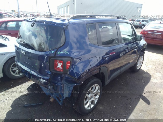 ZACCJBBB6JPH94924 - 2018 JEEP RENEGADE LATITUDE BLUE photo 4