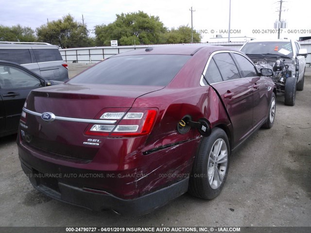 1FAHP2E84GG118794 - 2016 FORD TAURUS SEL RED photo 4