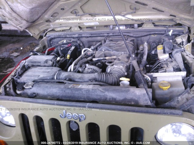 1C4AJWAG7DL666275 - 2013 JEEP WRANGLER SPORT GREEN photo 10