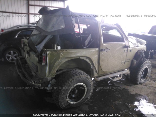 1C4AJWAG7DL666275 - 2013 JEEP WRANGLER SPORT GREEN photo 4