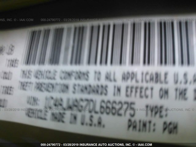 1C4AJWAG7DL666275 - 2013 JEEP WRANGLER SPORT GREEN photo 9