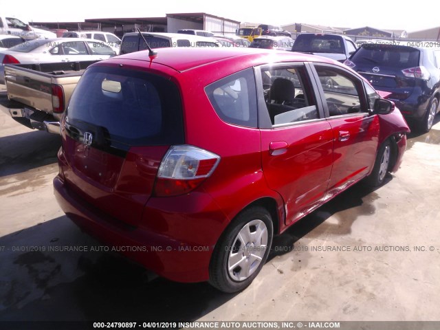 JHMGE8H34DC072870 - 2013 HONDA FIT RED photo 4