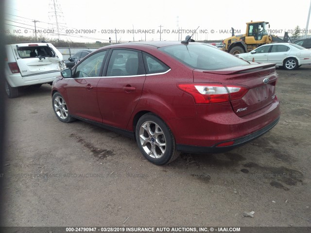 1FADP3J28DL150964 - 2013 FORD FOCUS TITANIUM MAROON photo 3