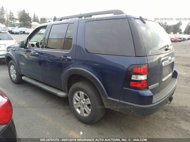 1FMEU73E37UB32064 - 2007 FORD EXPLORER XLT BLUE photo 3