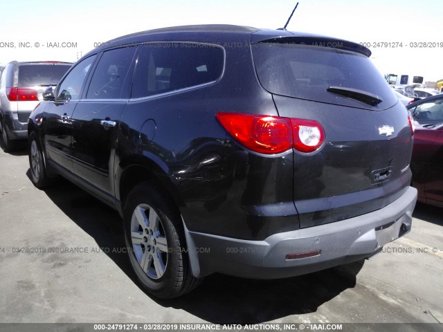 1GNKRJED8BJ223567 - 2011 CHEVROLET TRAVERSE LT BLACK photo 3