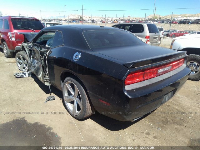 2C3CDYAG9EH233135 - 2014 DODGE CHALLENGER SXT BLACK photo 3