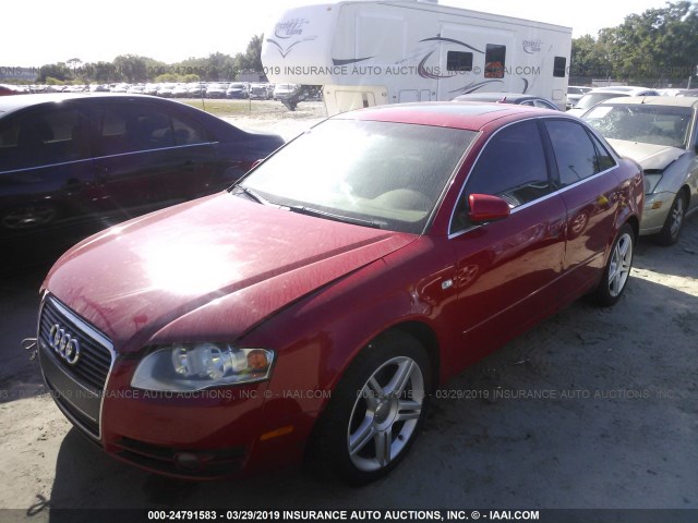 WAUAF78E47A039817 - 2007 AUDI A4 2/TURBO RED photo 2