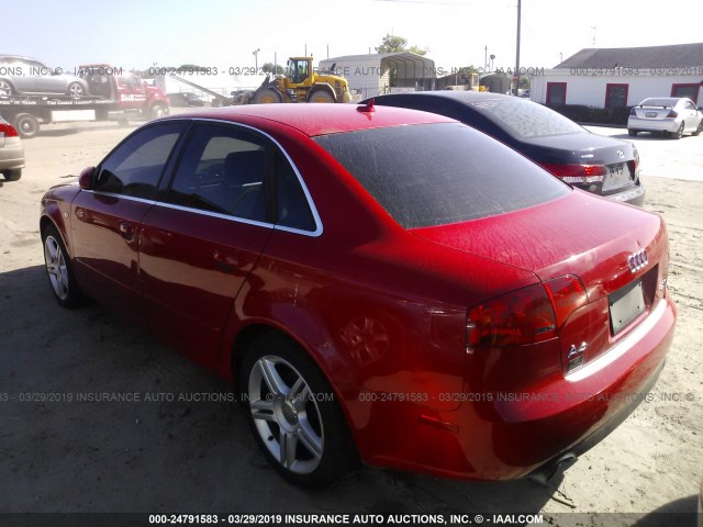 WAUAF78E47A039817 - 2007 AUDI A4 2/TURBO RED photo 3