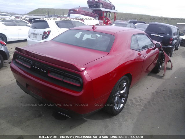 2C3CDZAG2GH172607 - 2016 DODGE CHALLENGER SXT RED photo 4