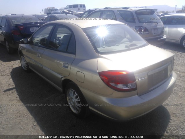 KNADC125846317838 - 2004 KIA RIO GOLD photo 3