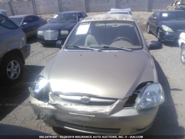 KNADC125846317838 - 2004 KIA RIO GOLD photo 6