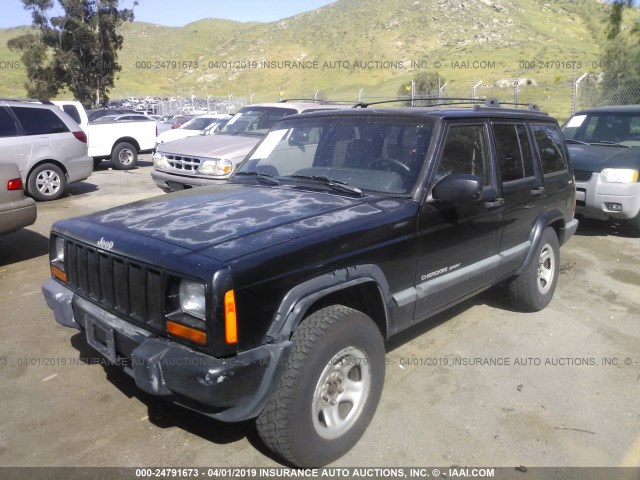 1J4FF68S3XL666211 - 1999 JEEP CHEROKEE SPORT/CLASSIC BLACK photo 2