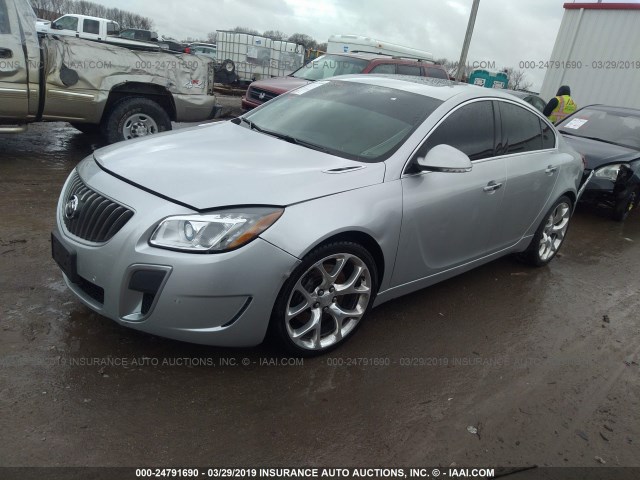 2G4GV5GV9D9176552 - 2013 BUICK REGAL GS SILVER photo 2