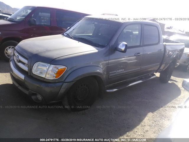 5TBET34106S513488 - 2006 TOYOTA TUNDRA DOUBLE CAB SR5 GRAY photo 2