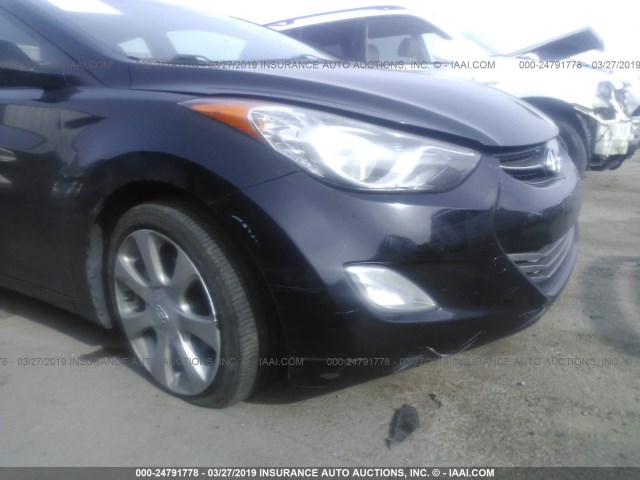 KMHDH4AE6CU260228 - 2012 HYUNDAI ELANTRA GLS/LIMITED BLACK photo 6