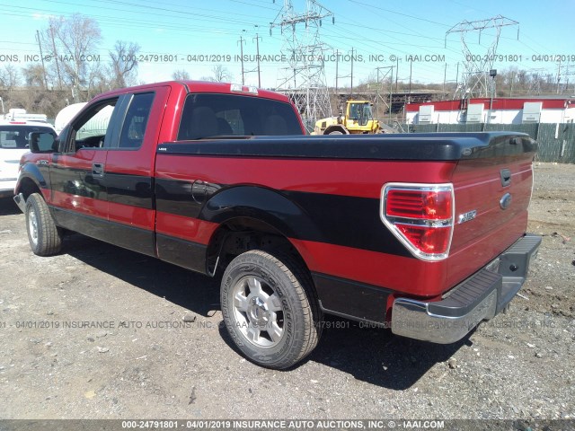 1FTEX1E83AKE38958 - 2010 FORD F150 SUPER CAB RED photo 3