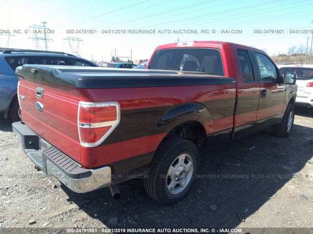 1FTEX1E83AKE38958 - 2010 FORD F150 SUPER CAB RED photo 4