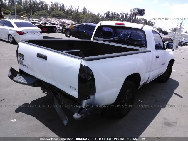 5TENX22N37Z350805 - 2007 TOYOTA TACOMA WHITE photo 4