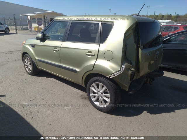 KNDJT2A67C7378421 - 2012 KIA SOUL +/!/SPORT GREEN photo 3