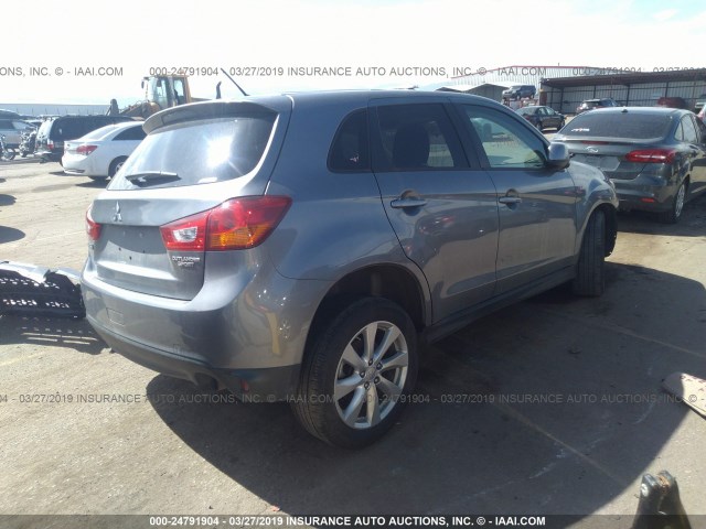 4A4AR3AU9FE028235 - 2015 MITSUBISHI OUTLANDER SPORT ES GRAY photo 4