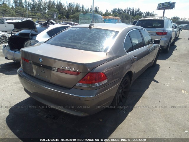 WBAGN63535DS58925 - 2005 BMW 745 LI GOLD photo 4