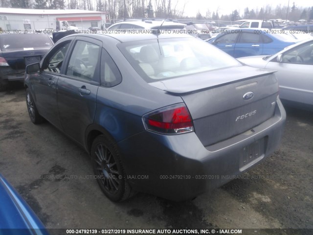 1FAHP3GNXBW151483 - 2011 FORD FOCUS SES GRAY photo 3