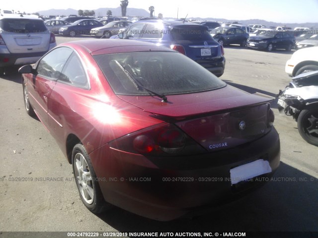 1ZWFT61L625615809 - 2002 MERCURY COUGAR V6/SPORT 红色 照片 3