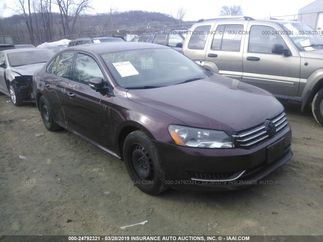 1VWAP7A37DC139626 - 2013 VOLKSWAGEN PASSAT S MAROON photo 1