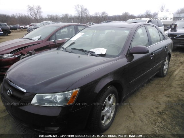 5NPEU46F56H068173 - 2006 HYUNDAI SONATA GLS/LX MAROON photo 2