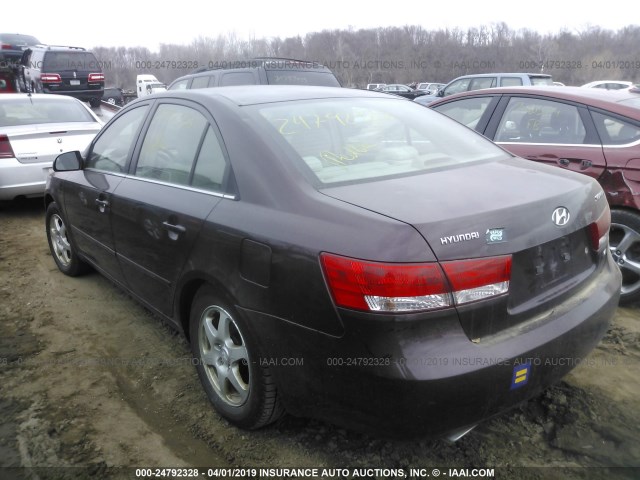 5NPEU46F56H068173 - 2006 HYUNDAI SONATA GLS/LX MAROON photo 3