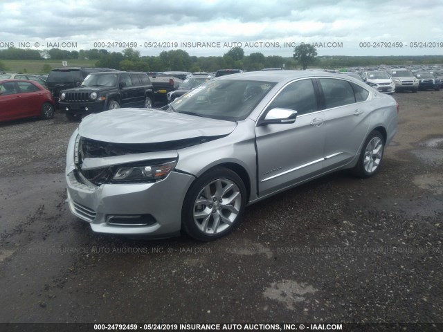 2G1145S39H9163432 - 2017 CHEVROLET IMPALA PREMIER SILVER photo 2