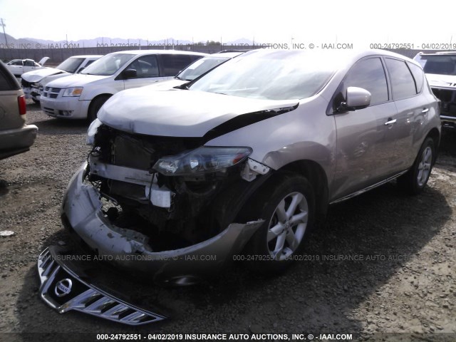 JN8AZ18U89W102930 - 2009 NISSAN MURANO S/SL TAN photo 2