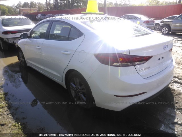 5NPD84LF7JH381349 - 2018 HYUNDAI ELANTRA SEL/VALUE/LIMITED WHITE photo 3