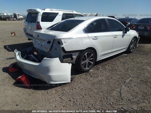 4S3BNAL69F3046854 - 2015 SUBARU LEGACY 2.5I LIMITED WHITE photo 4