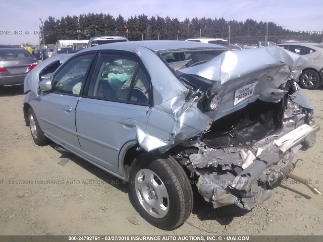 JHMES96604S012027 - 2004 HONDA CIVIC HYBRID BLUE photo 3