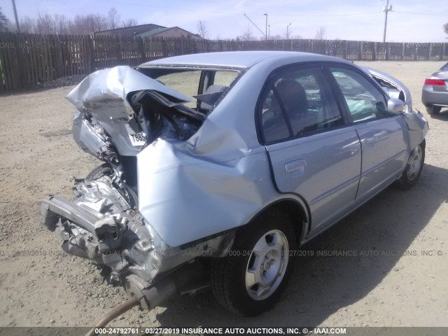 JHMES96604S012027 - 2004 HONDA CIVIC HYBRID BLUE photo 4