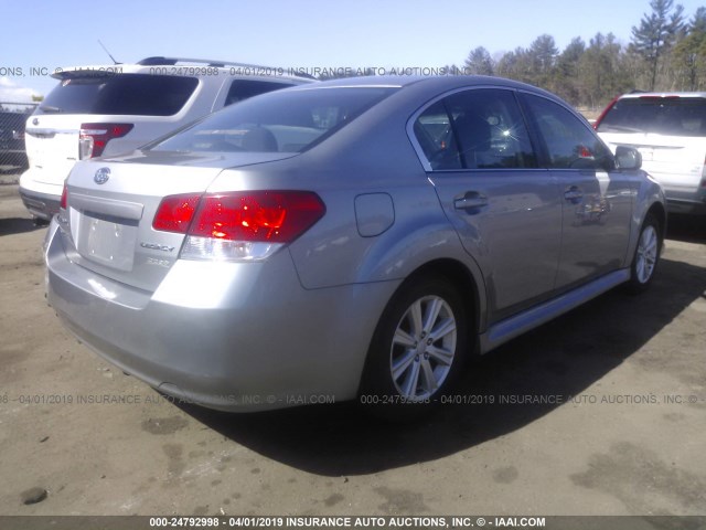 4S3BMBC66B3237487 - 2011 SUBARU LEGACY 2.5I PREMIUM SILVER photo 4