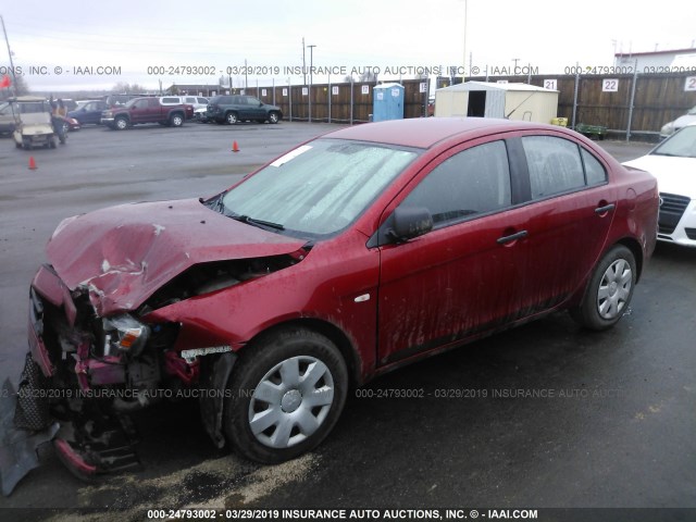 JA3AU16U69U040936 - 2009 MITSUBISHI LANCER DE RED photo 2