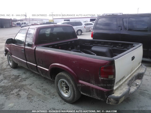 1GTCS19W428121476 - 2002 GMC SONOMA RED photo 3