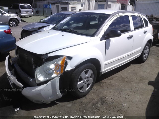 1B3HB28B67D232475 - 2007 DODGE CALIBER WHITE photo 2