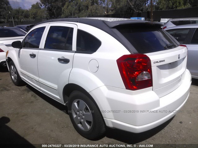 1B3HB28B67D232475 - 2007 DODGE CALIBER WHITE photo 3