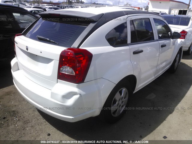 1B3HB28B67D232475 - 2007 DODGE CALIBER WHITE photo 4