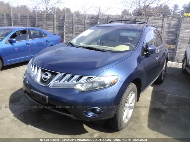 JN8AZ18W29W104318 - 2009 NISSAN MURANO S/SL/LE BLUE photo 2